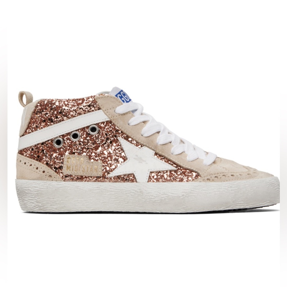 Golden Goose Mid Star Sneaker Pink Gold glitter NIB Auth